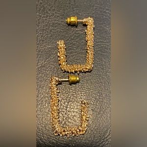 Gold colored square hoop earrings